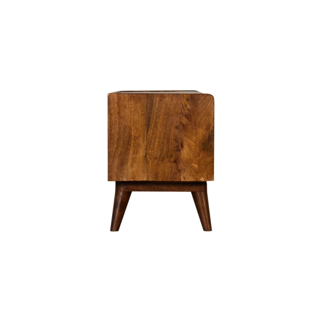 Mango Wood Upholstered Bench