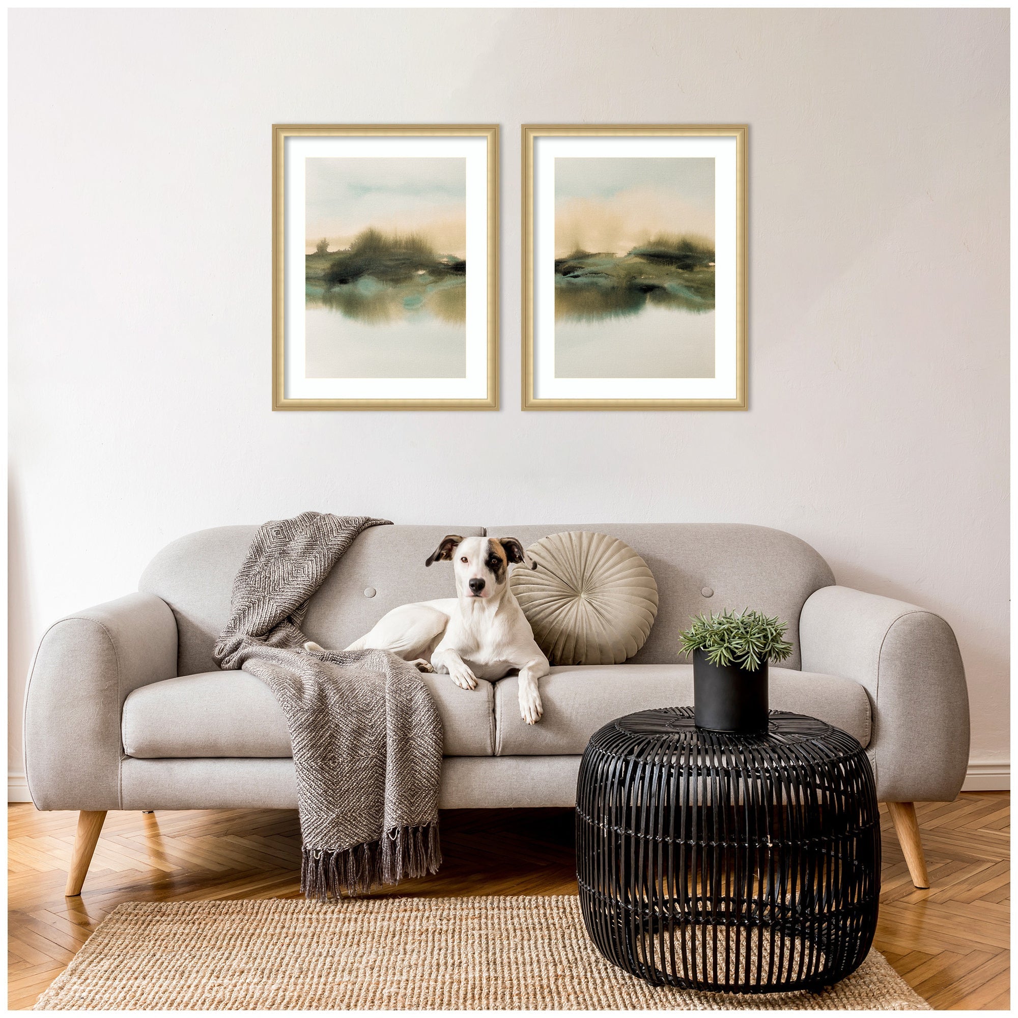 Tranquil Meadows 2 Piece Framed Wall Art Print Set by Amy Lighthall
