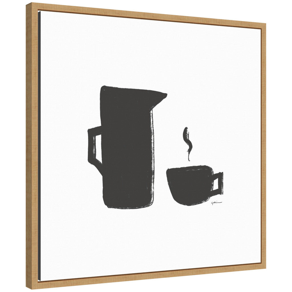 Coffee by Gabrielly Guedes Framed Canvas Wall Art Print