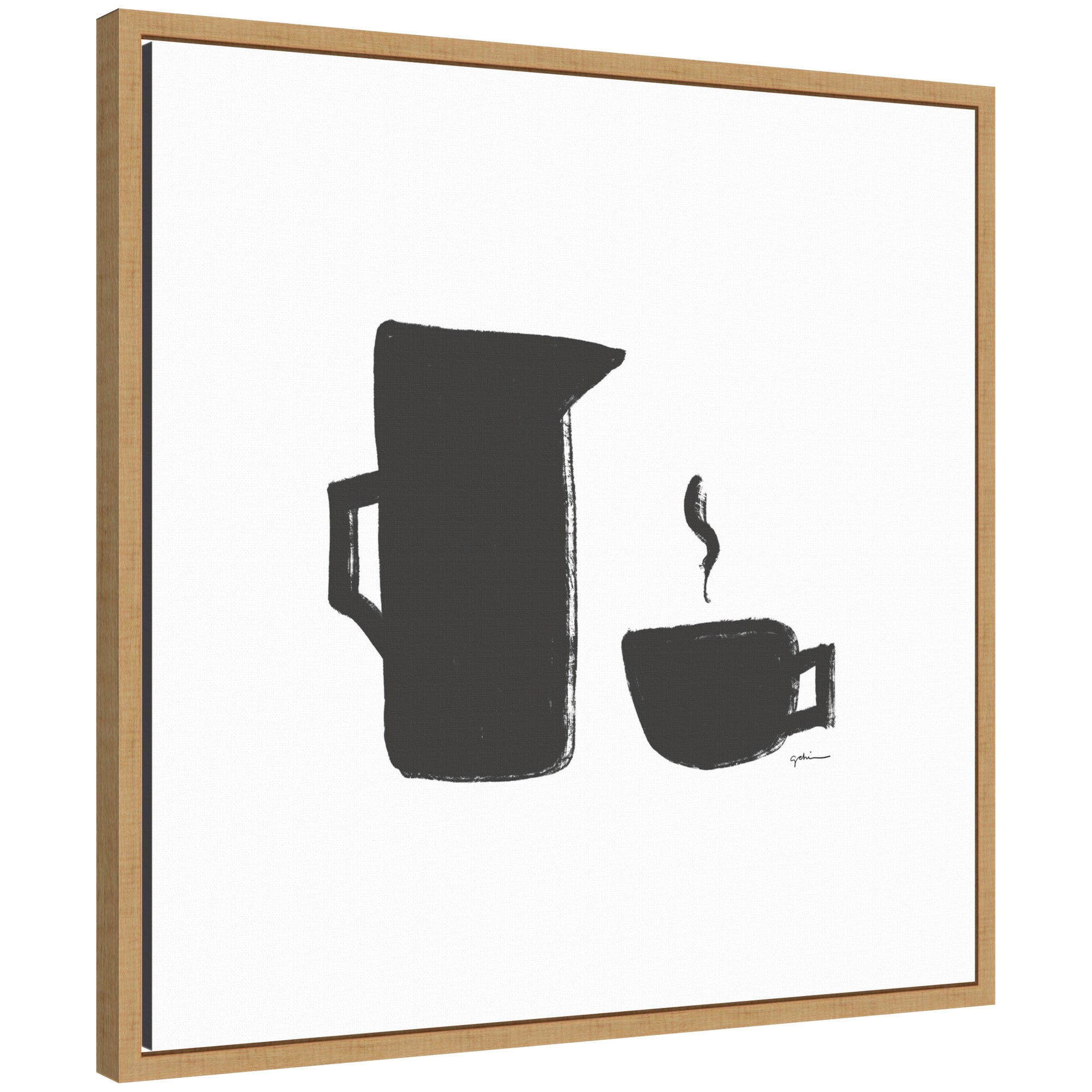 Coffee by Gabrielly Guedes Framed Canvas Wall Art Print