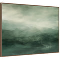 Tonal Abstract Comforting Sage Emerald Forest Green Landscape Horizontal by The Creative Bunch Studio Framed Canvas Wall Art Print