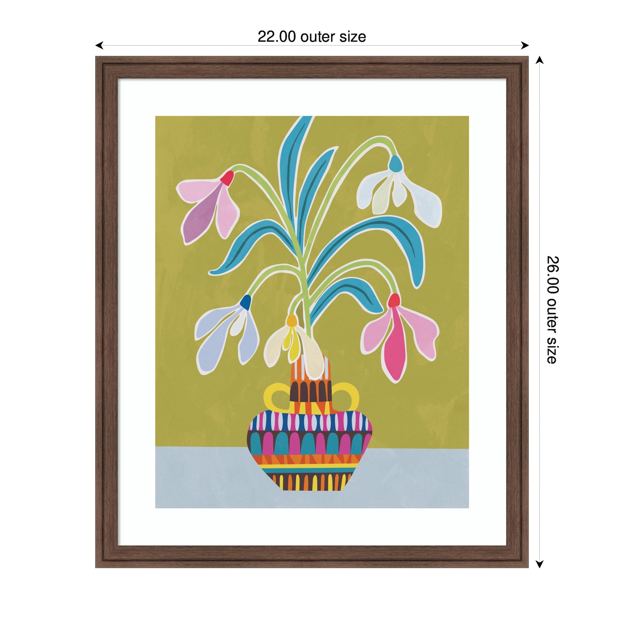 Framed Art Snowdrops the January Birth Flower by Rachel Lee