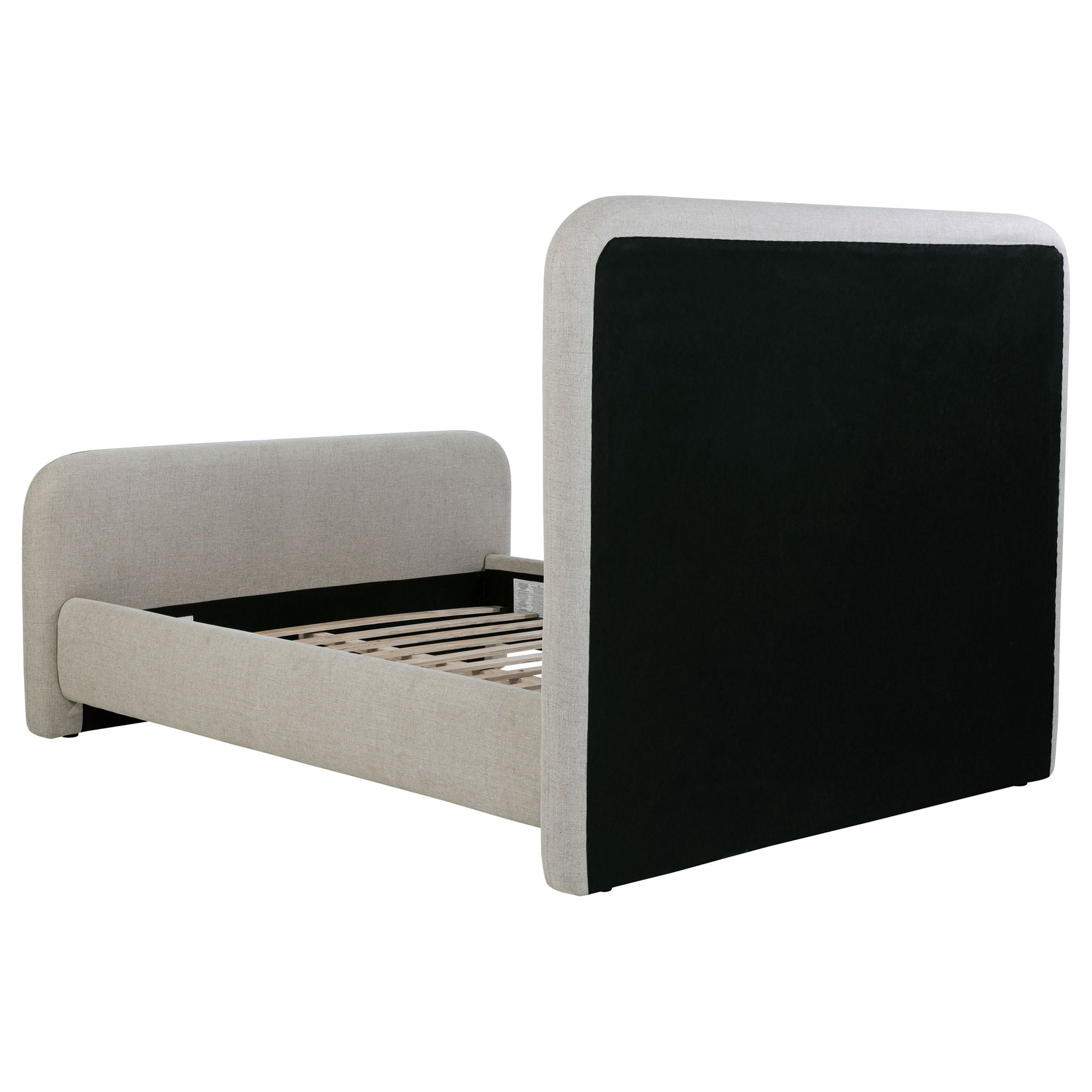 Wren Upholstered Panel Bed — Queen / Grey