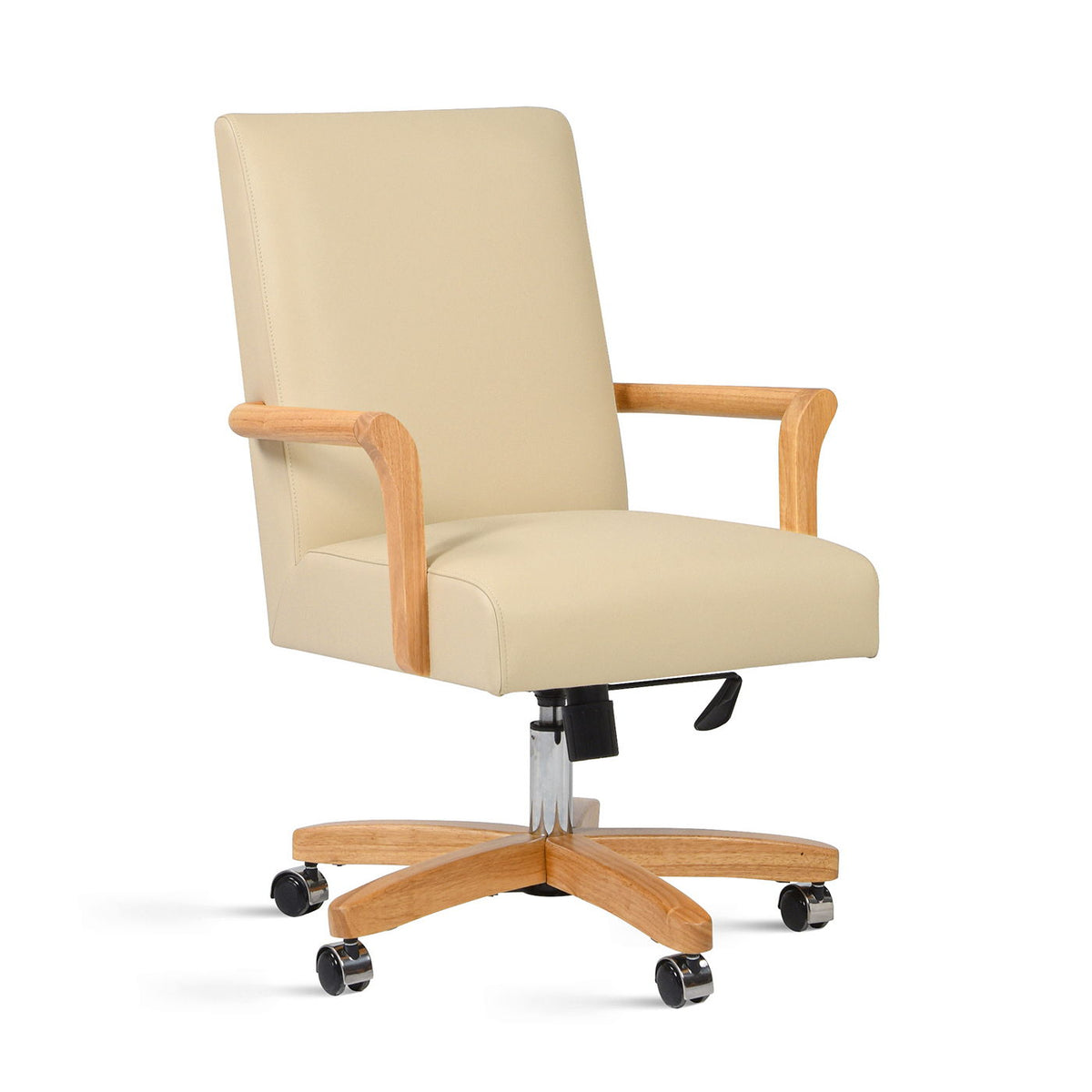 Dumont Top-Grain Leather Executive Office Chair — Cream & Natural