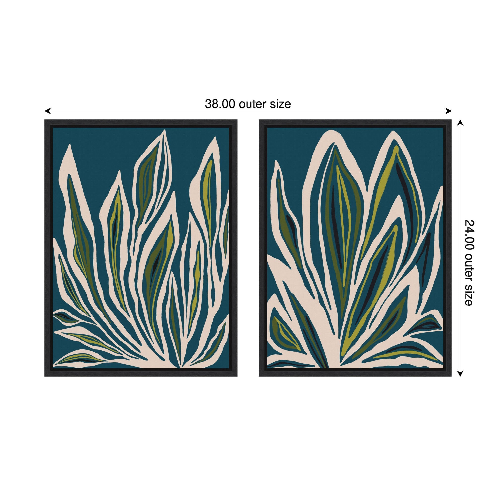 Sylvie Blue Flora 1 and 2 Framed Canvas Art Set by Alicia Bock
