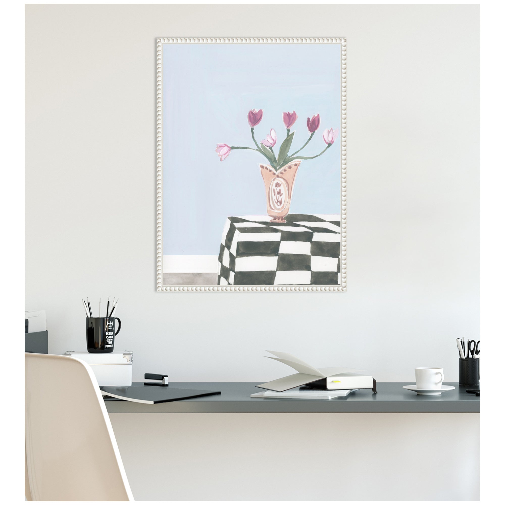 Painted Table by Teju Reval Framed Canvas Wall Art Print