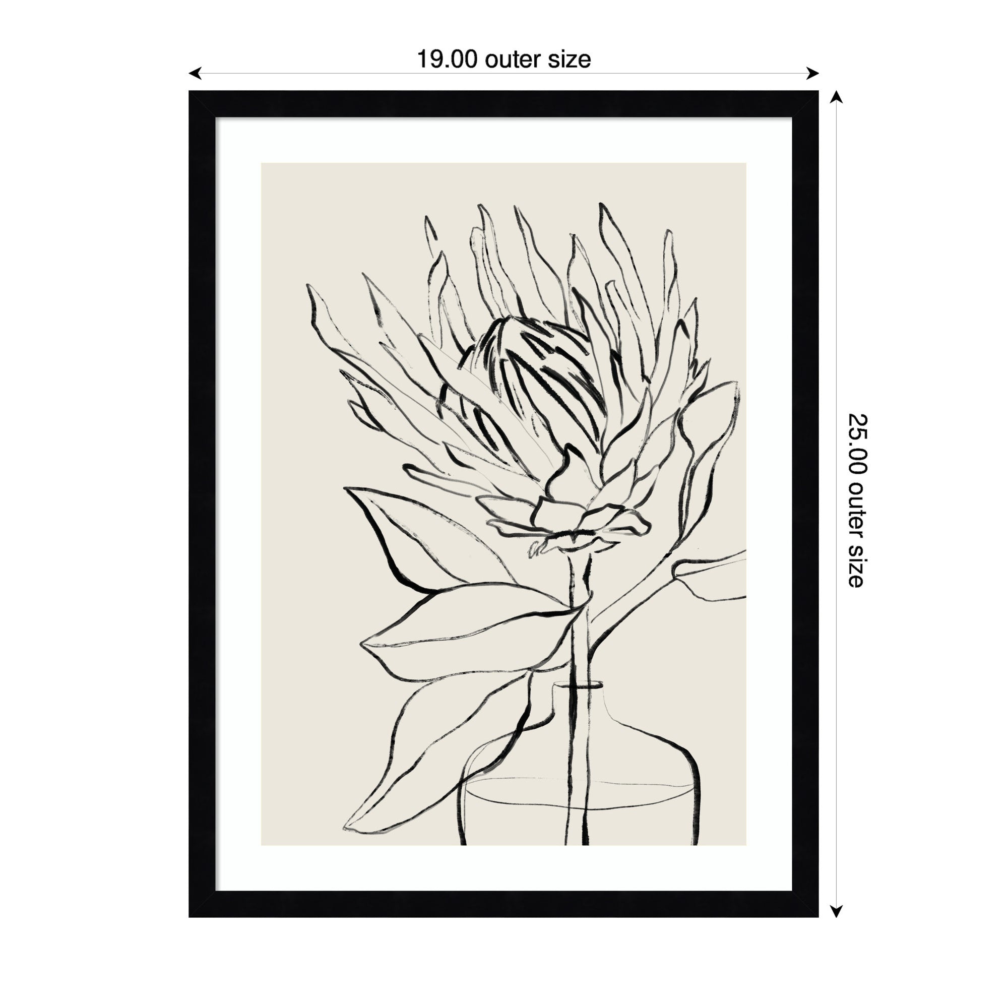 SB Protea Sketch No. 1 by Sara Berrenson Framed Wall Art Print