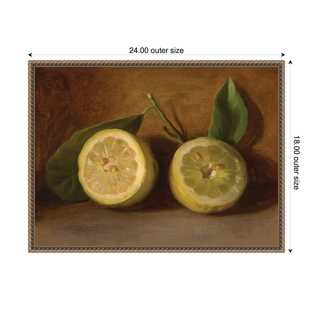 Lemons 1884 George Henry Hall by Nostalgia Prints Framed Canvas Wall Art Print