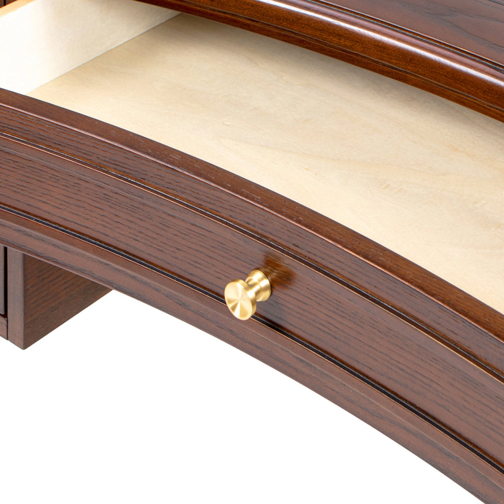 Dauphin Five-Drawer Executive Desk — Dark Walnut & Gold