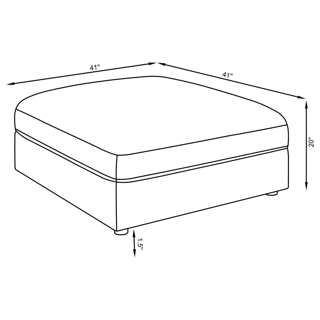 Linen-Blend Modular Ottoman — Charcoal