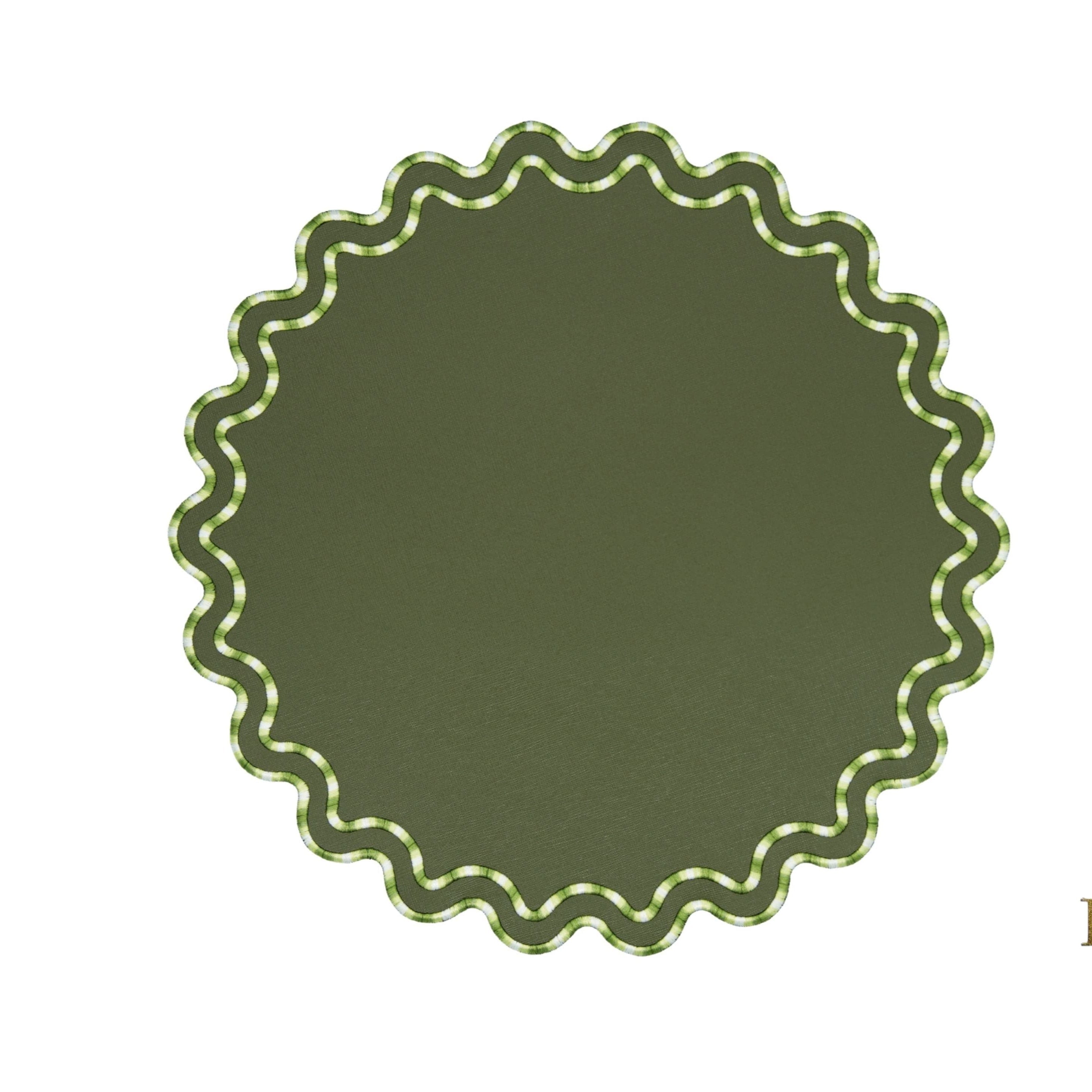 ELYSIAN DARK GREEN FAUX LEATHER PLACEMAT (Set Of 4)