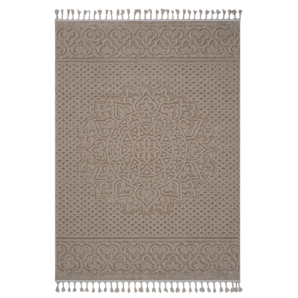 Guros 8' x 10' Medallion Indoor/Outdoor Area Rug - Beige
