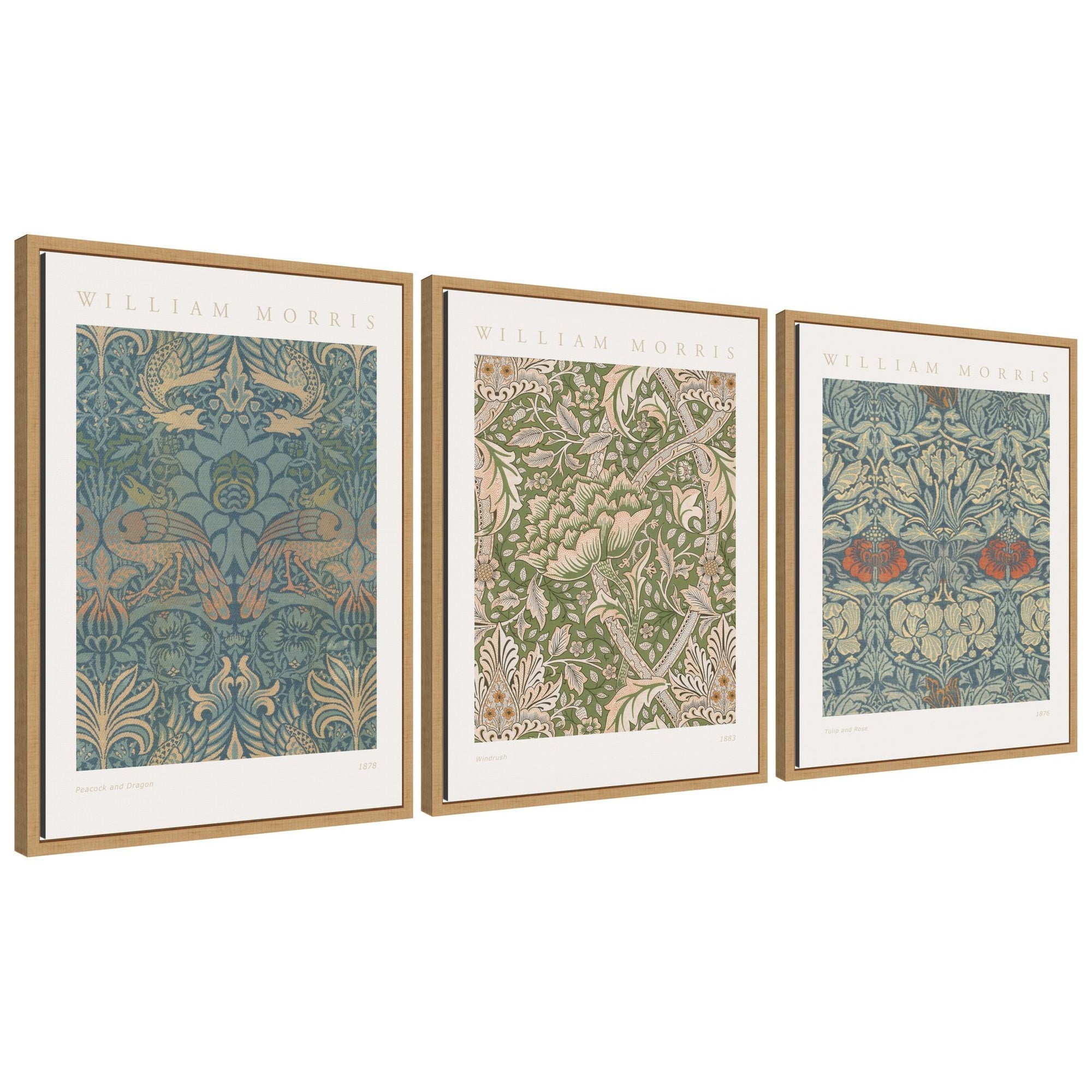 Sylvie William Morris Posters - 3 Piece Framed Canvas Art Set by The Art Institute of Chicago
