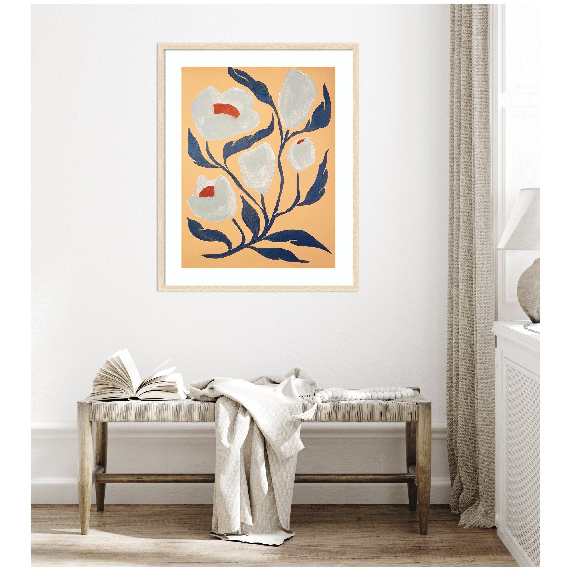 Framed Art Gray Flower by Emma Daisy