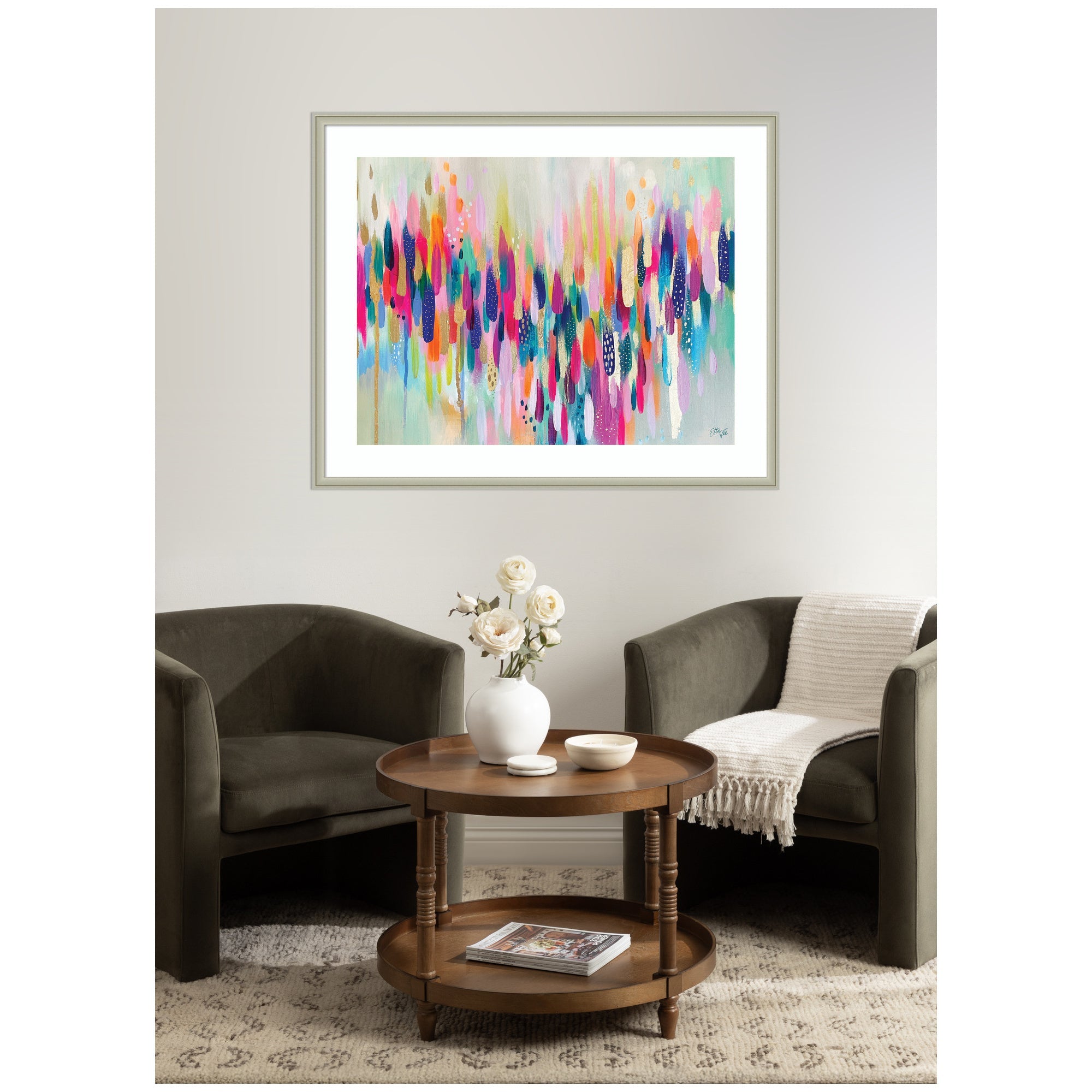 Framed Art Brushstroke 154 Horizontal by Ettavee