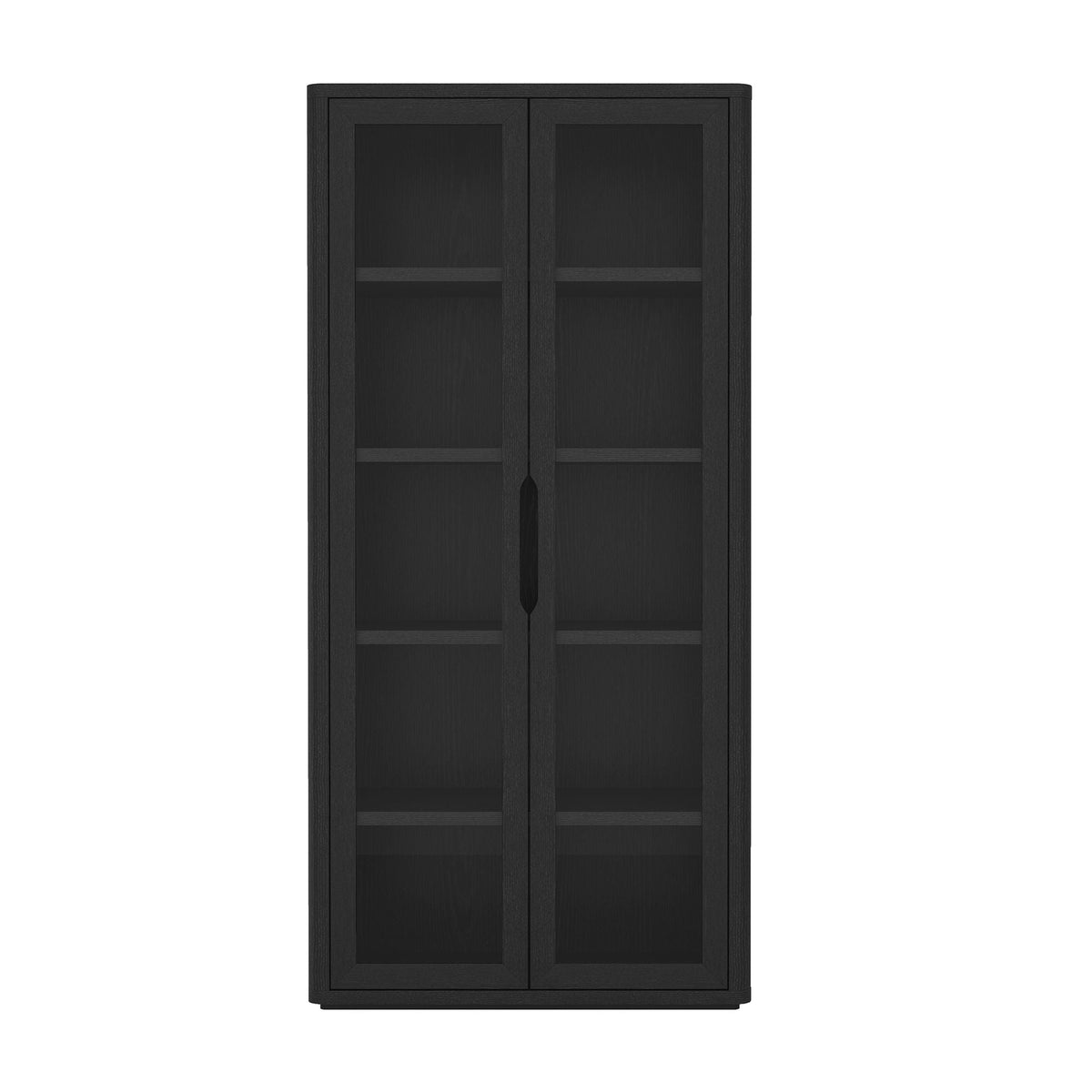 Rivington Glass-Door Bookcase Cabinet