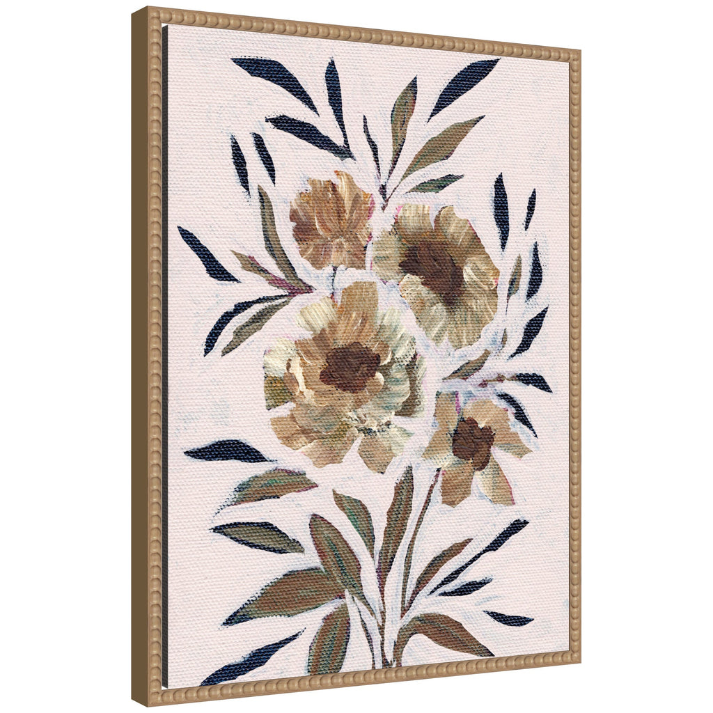 Sylvie Muted Paintrely Florals Framed Canvas by Nikita Jariwala