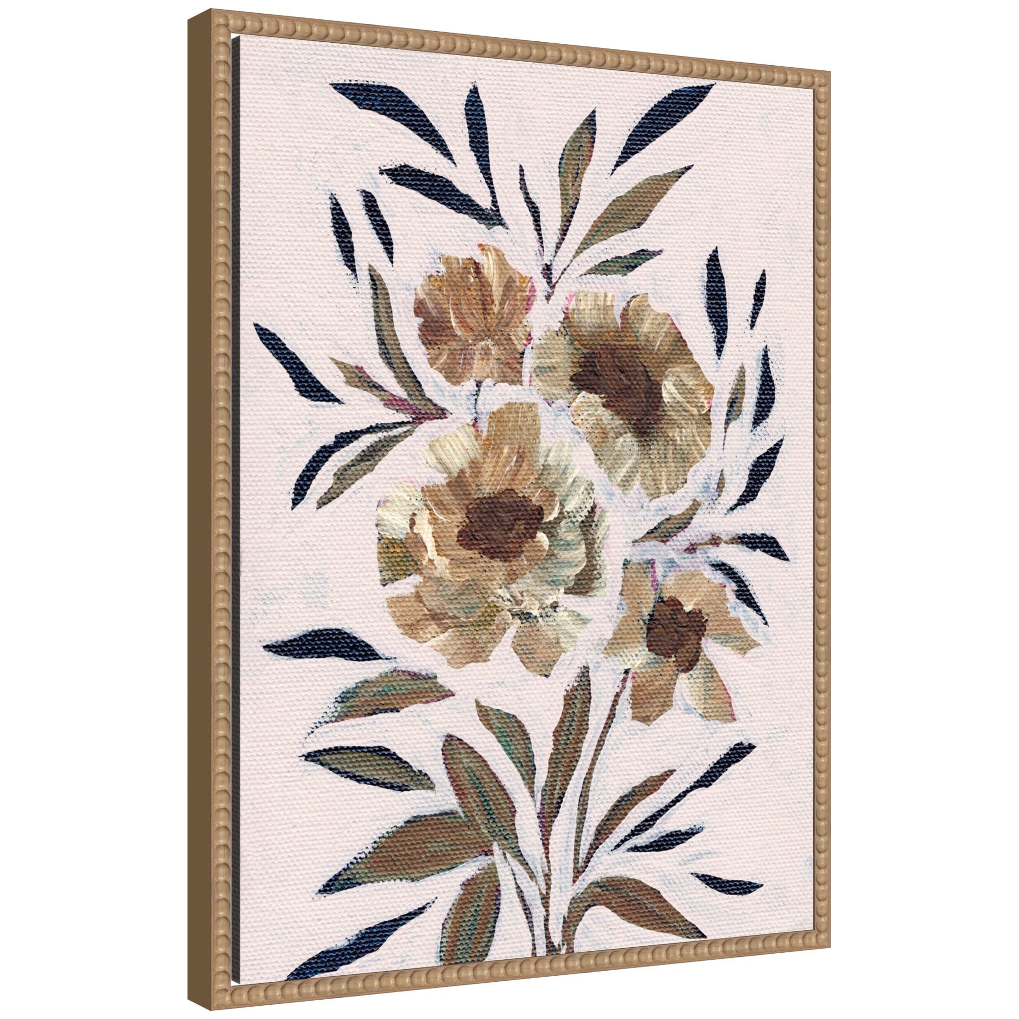 Sylvie Muted Paintrely Florals Framed Canvas by Nikita Jariwala