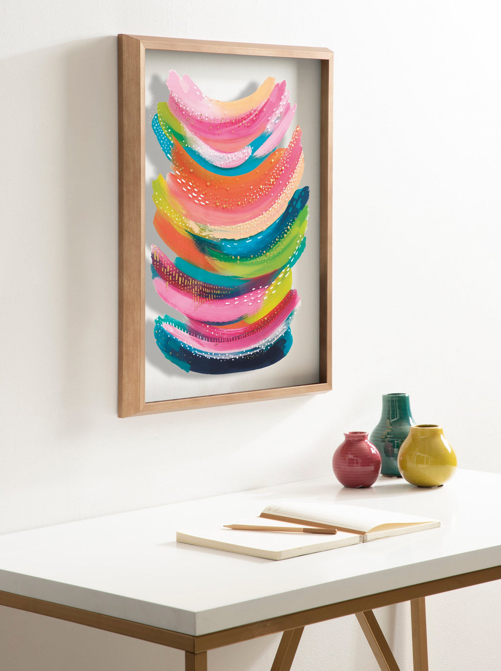 Blake Bright Abstract Framed Printed Art by Jessi Raulet of Ettavee