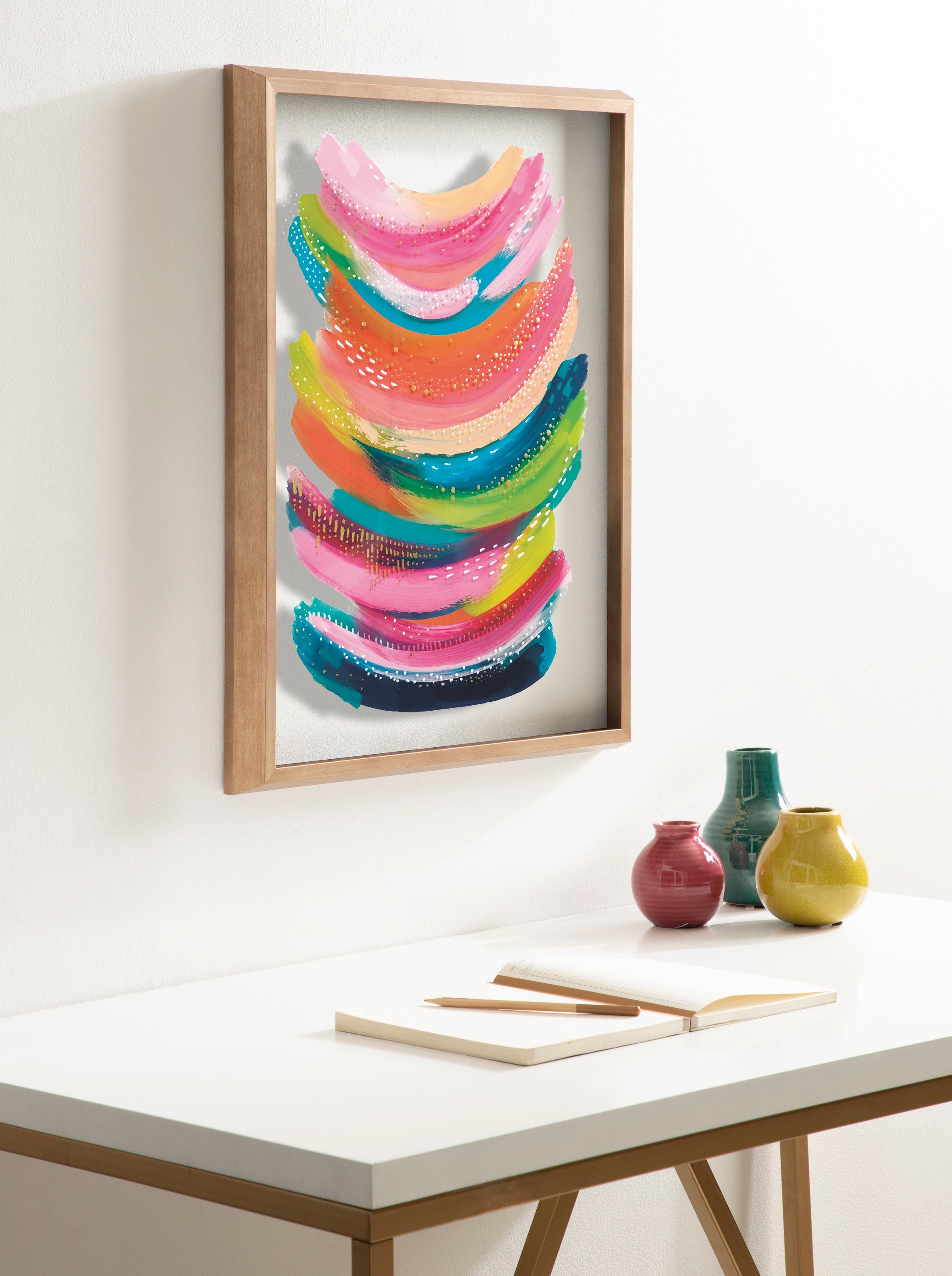 Blake Bright Abstract Framed Printed Art by Jessi Raulet of Ettavee