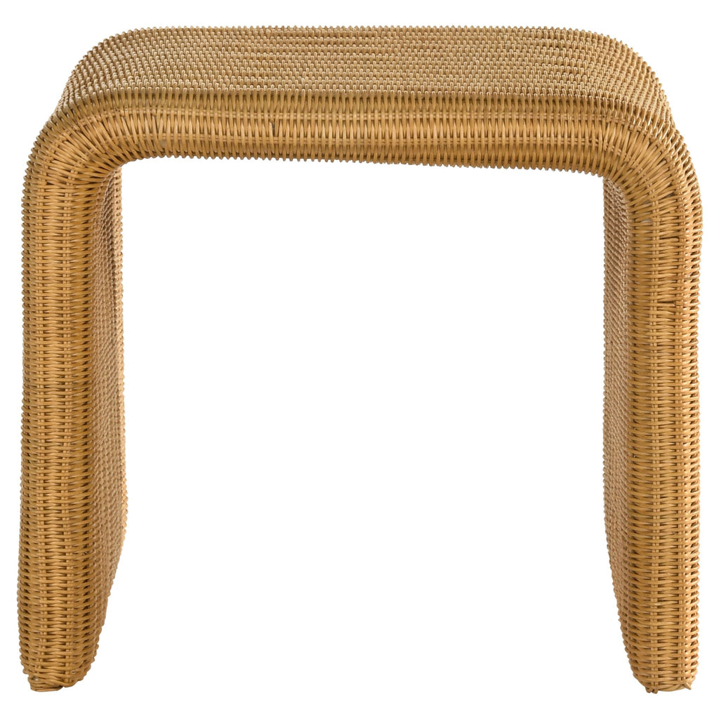 Woven Rattan Side Table — Natural