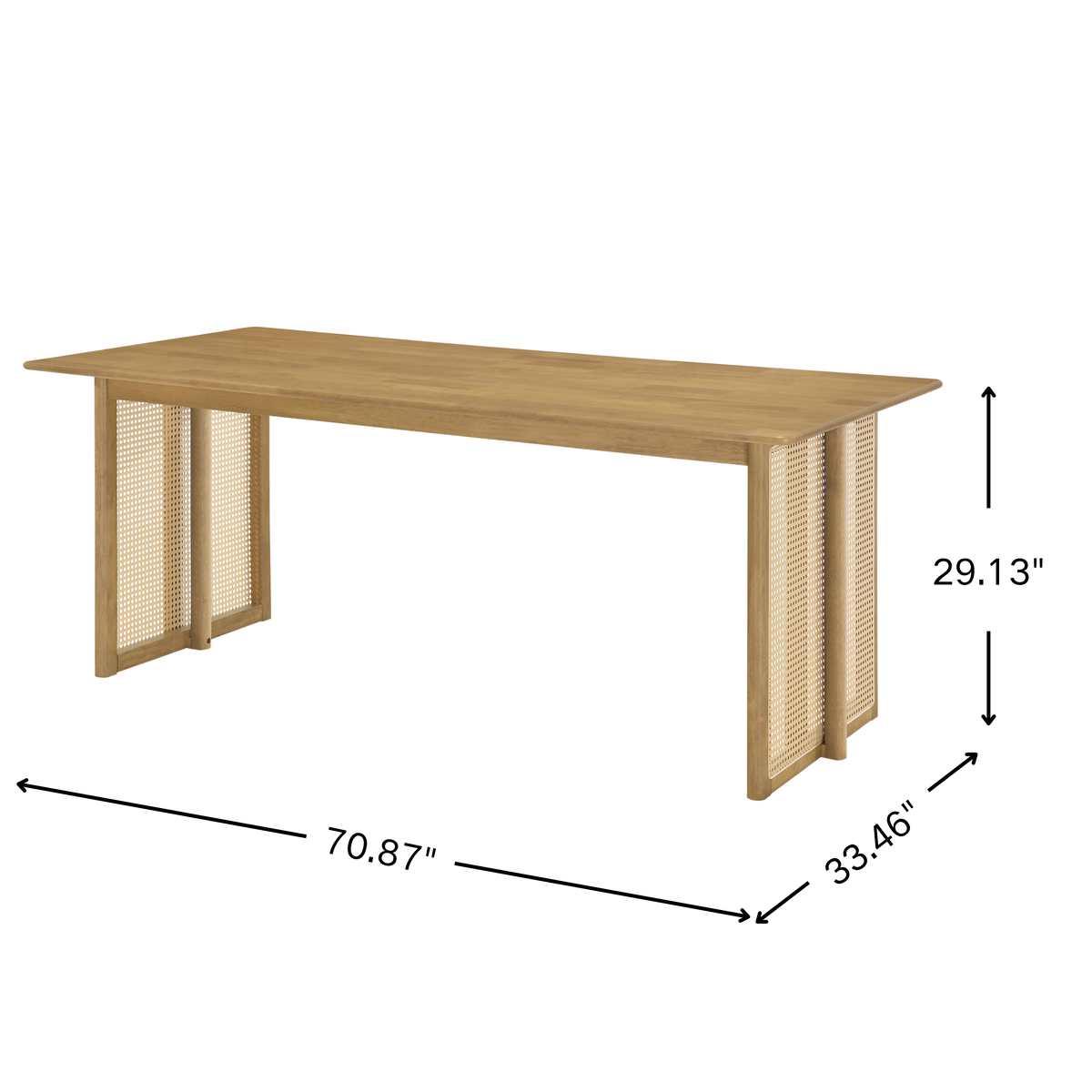 Rattan & Rubberwood 5-Piece Dining Set