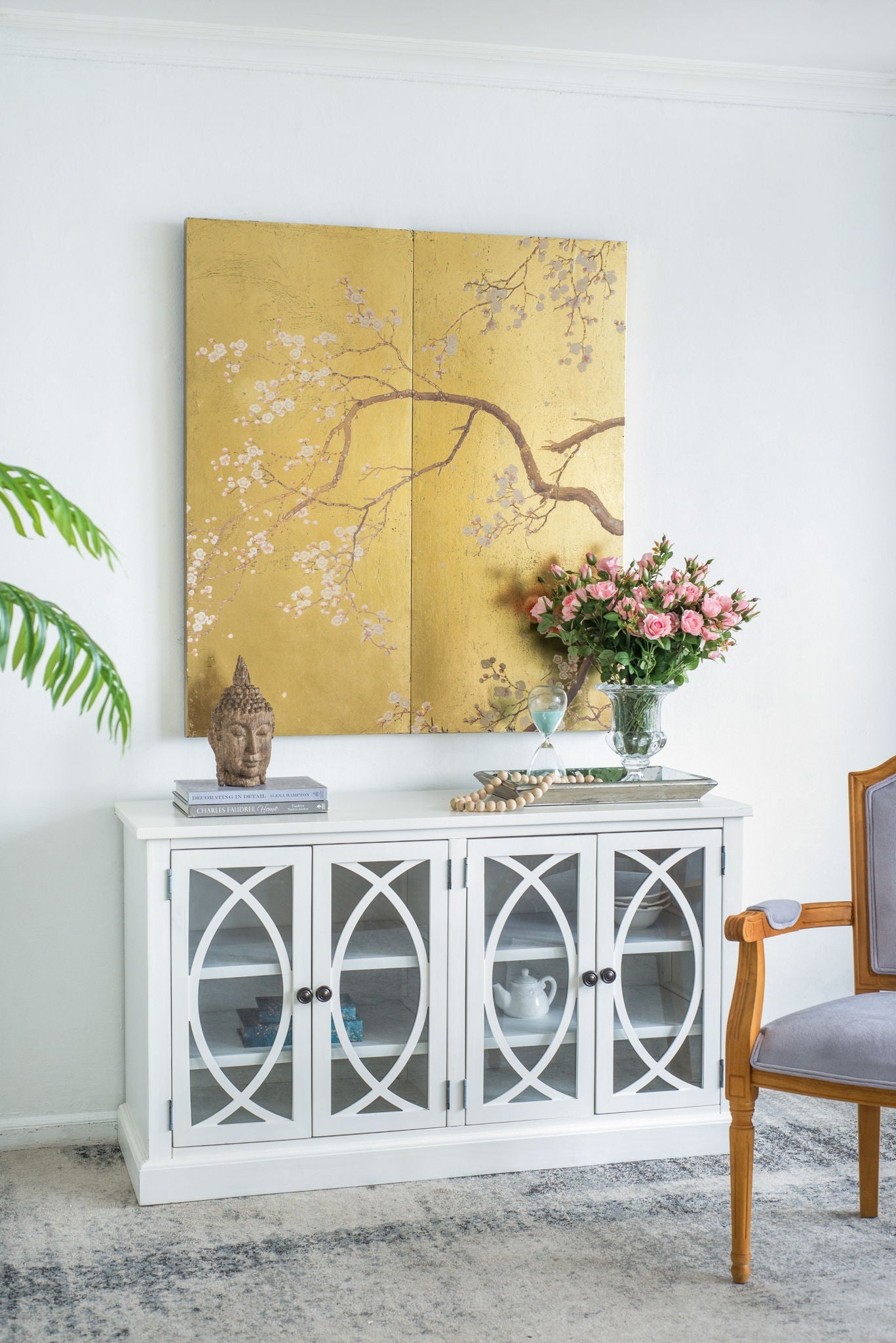 Gold Cherry Blossom Wall Panels — Set of 2