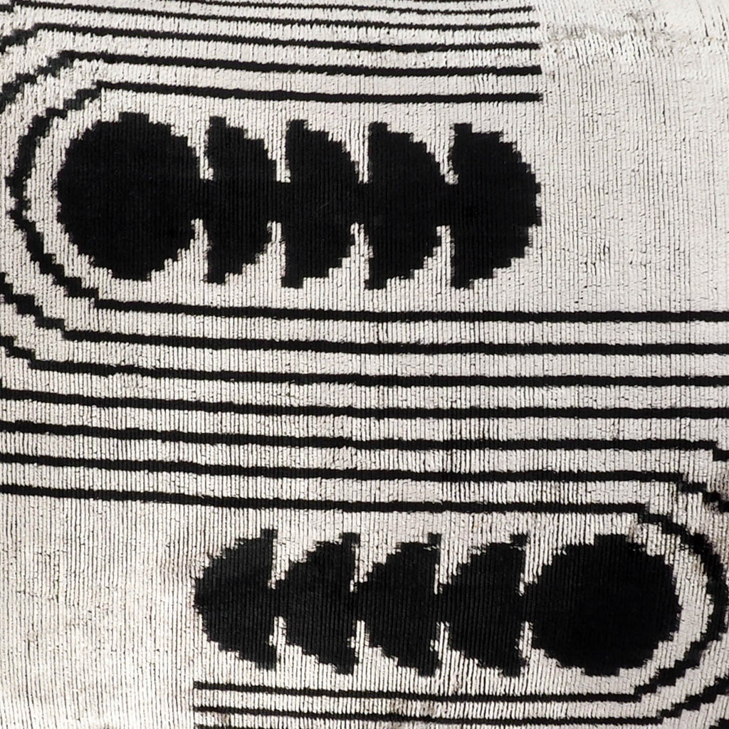 Art Deco Silk Velvet Ikat Throw Pillow Cover, 16 x 24