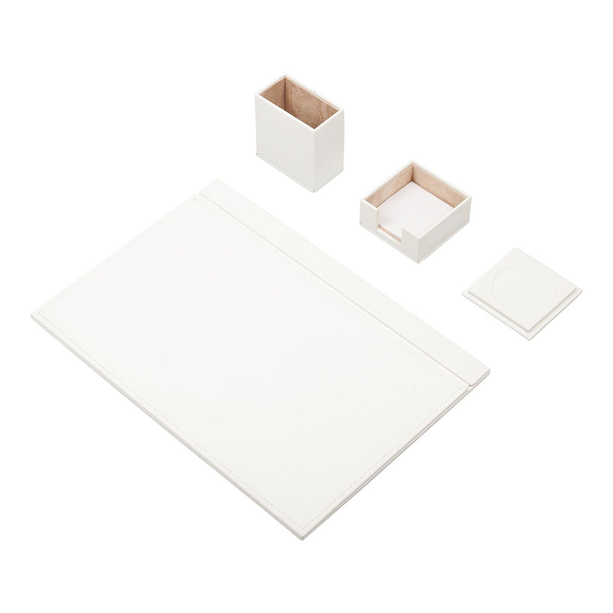 MOOG Leather Desk Set-4 Accessories- Blue - 4 PCS