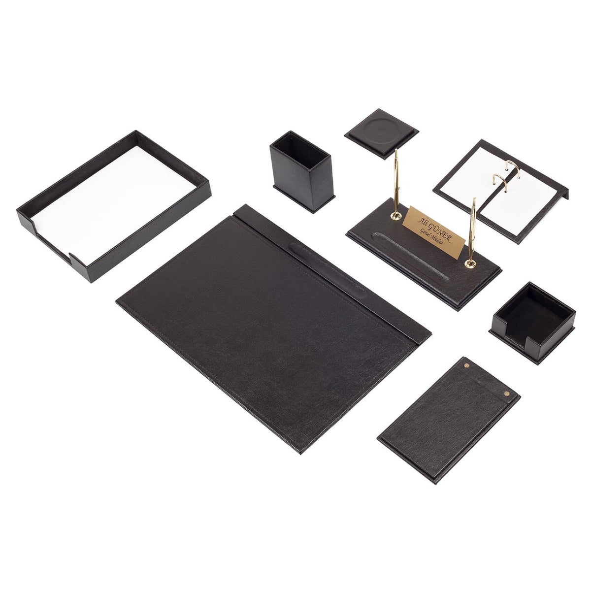 MOOG 10-Piece Leather Desk Set