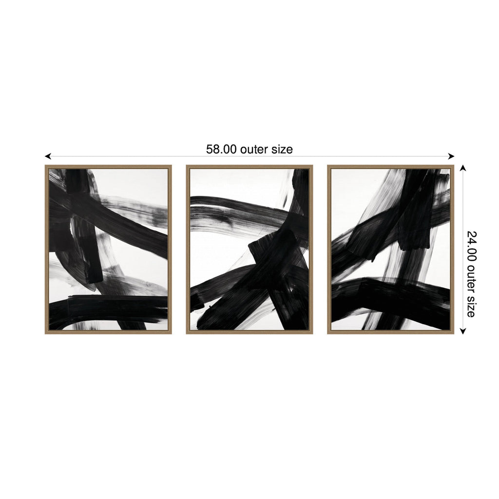 Black Mark No. 1, No. 2, & No. 3 3 Piece Framed Canvas Wall Art Set by Amy Lighthall
