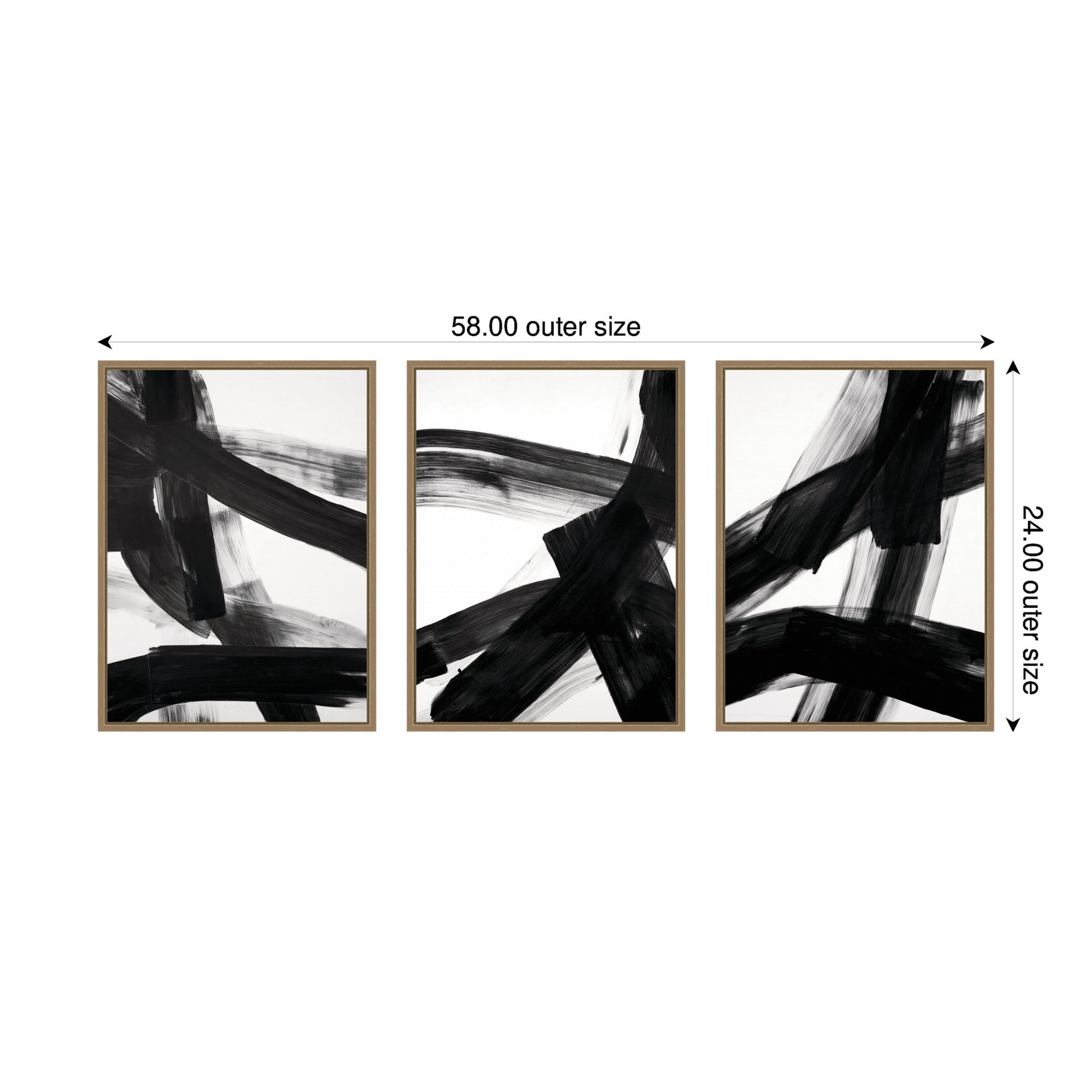 Black Mark No. 1, No. 2, & No. 3 3 Piece Framed Canvas Wall Art Set by Amy Lighthall