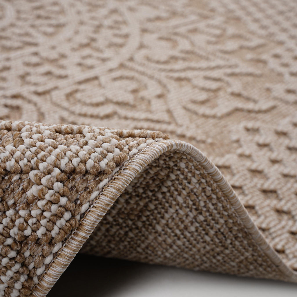 Guros 6' x 9' Medallion Indoor/Outdoor Area Rug - Beige