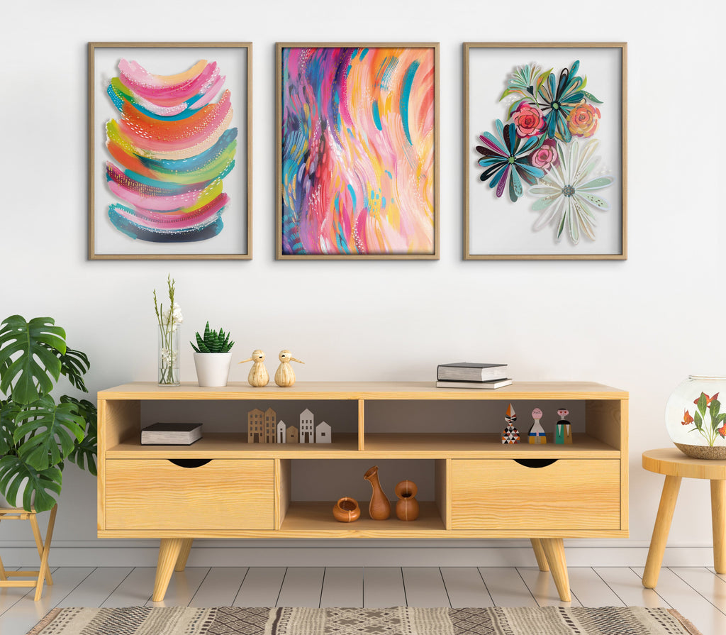 Blake Bright Abstract Framed Printed Art by Jessi Raulet of Ettavee