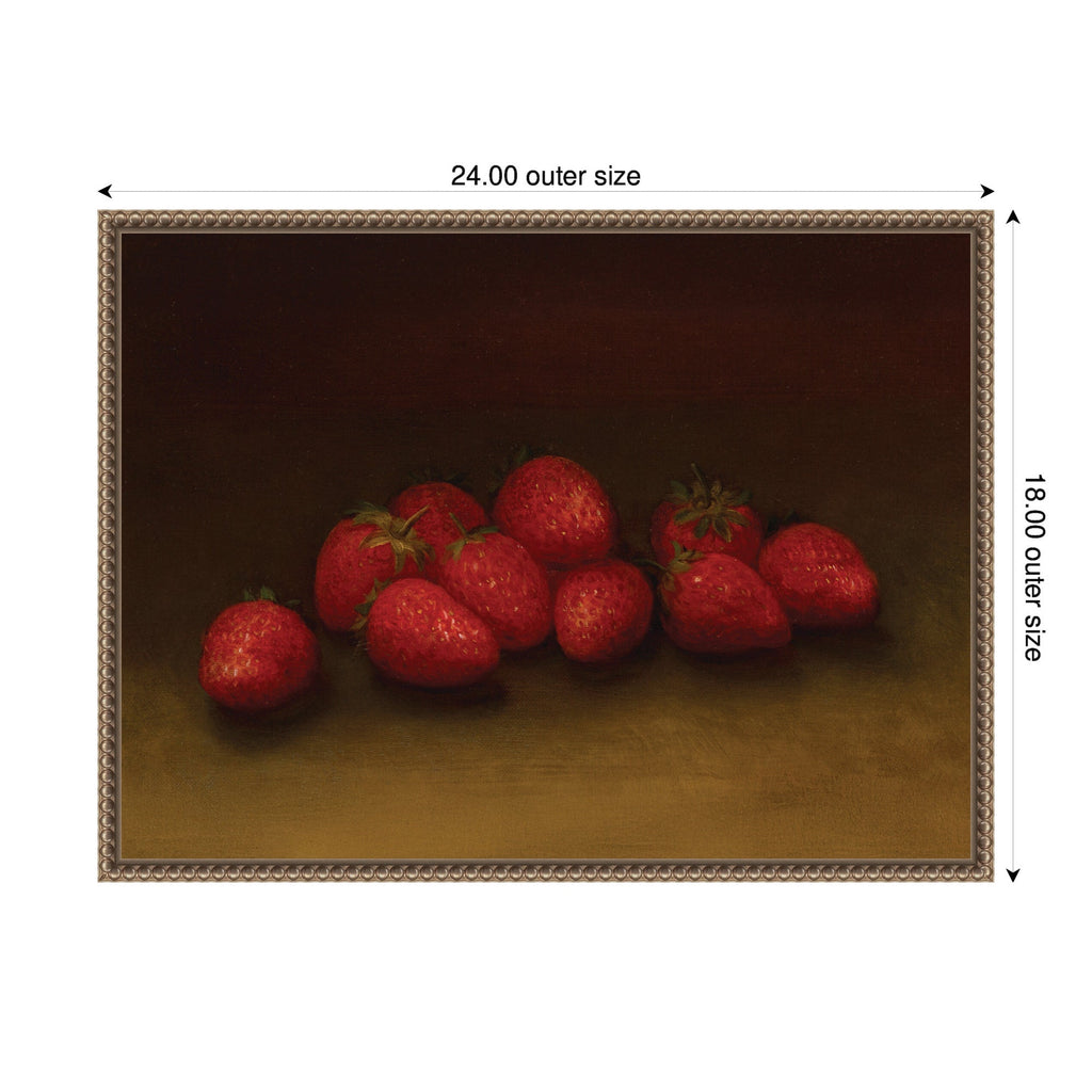 Strawberries no date George Henry Hall by Nostalgia Prints Framed Canvas Wall Art Print