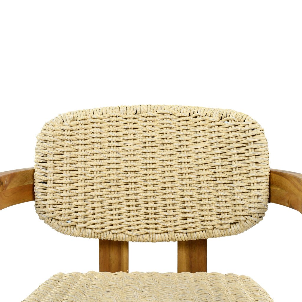 Outdoor Accent Armchairs For Patio (Set of 2) - Natural / Teak