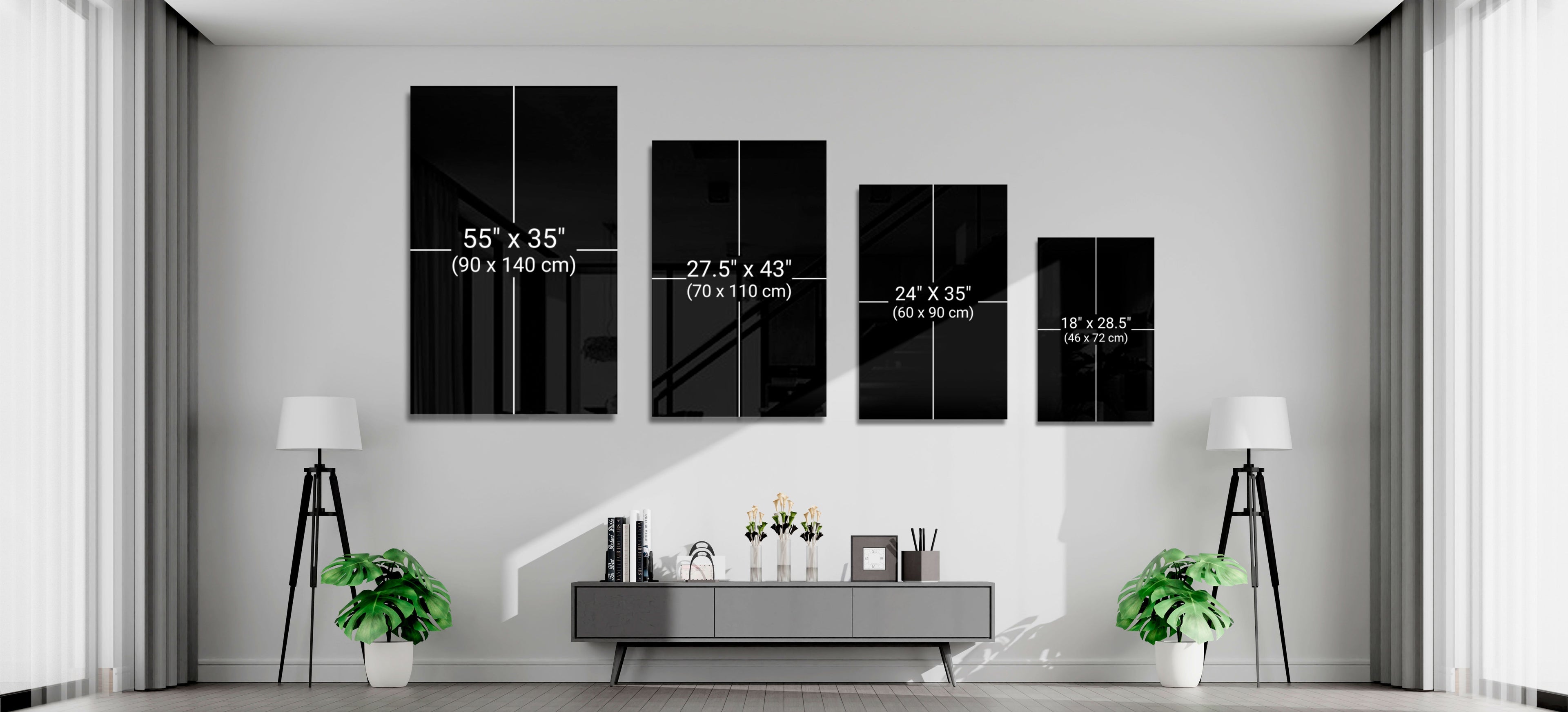 Line Art Waves Pastel Dunes Glass Wall Art