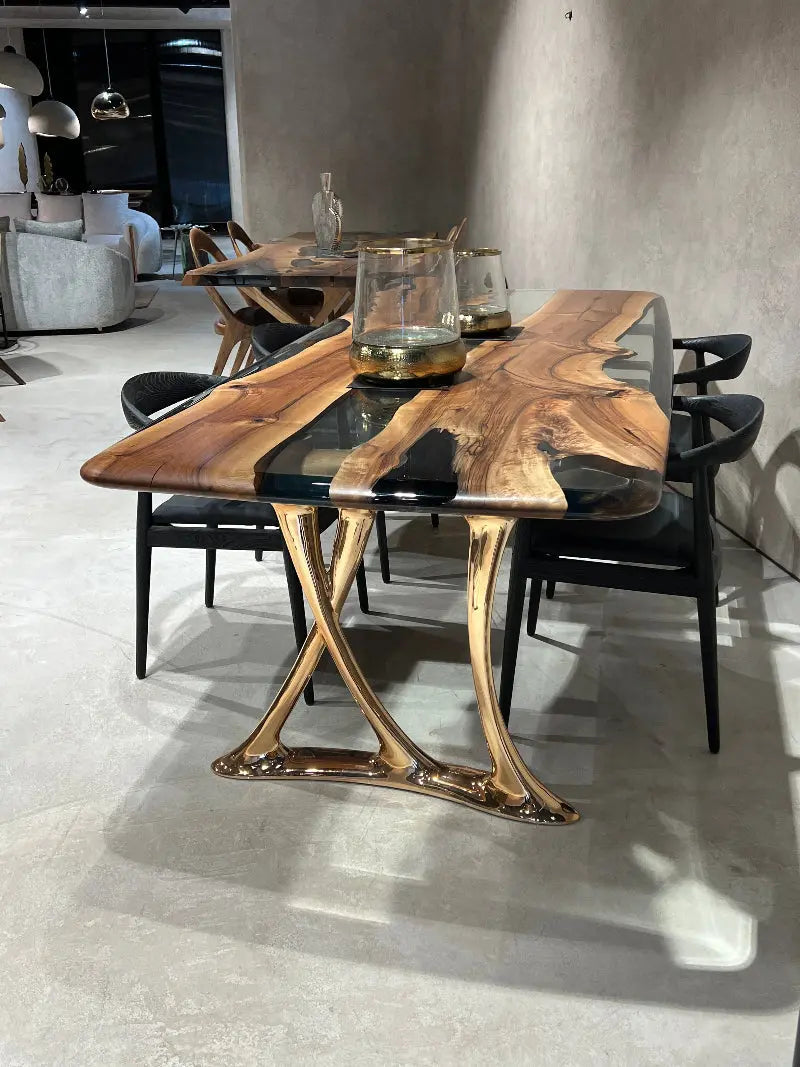 Osso Sculptural Walnut & Epoxy Dining Table