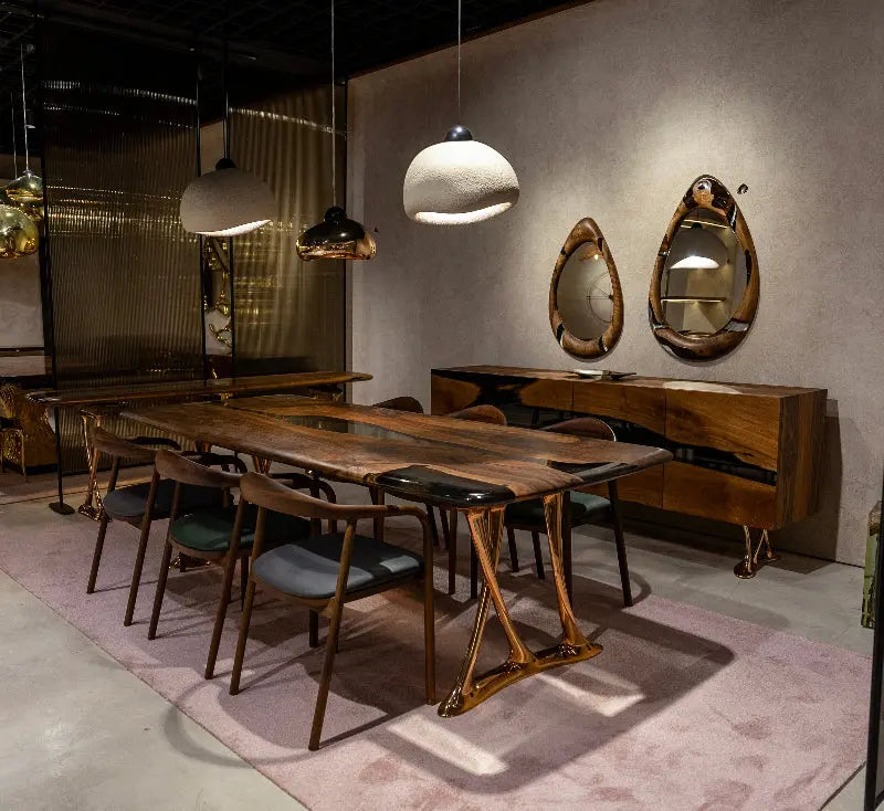 Osso Sculptural Walnut & Epoxy Dining Table