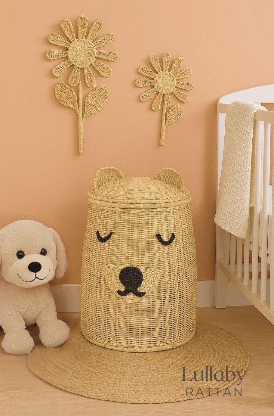Natural Rattan Bear Hamper