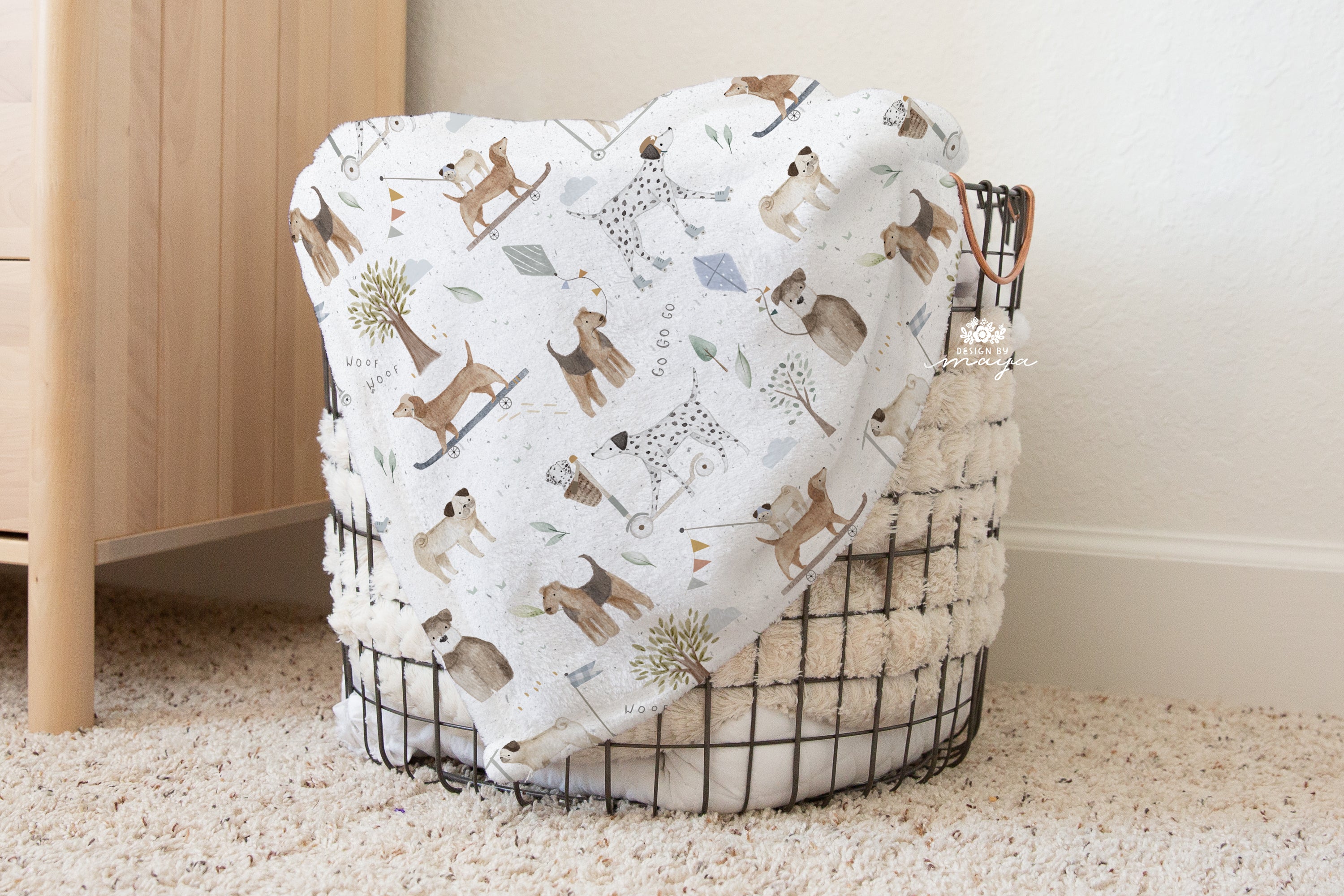 Baby Animals Pastel colors - Vintage Baby Blanket