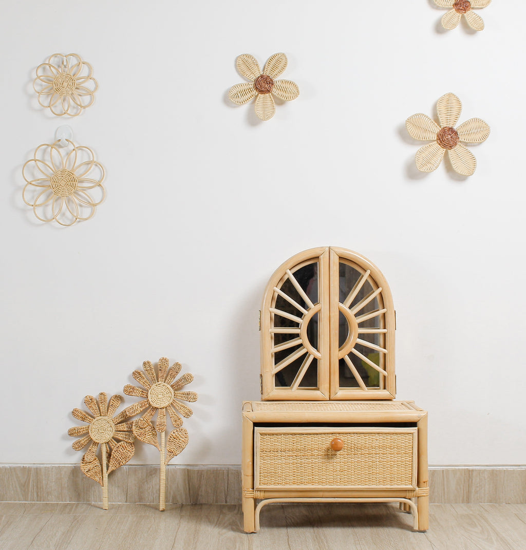 Rattan Flower Stem Wall Decor