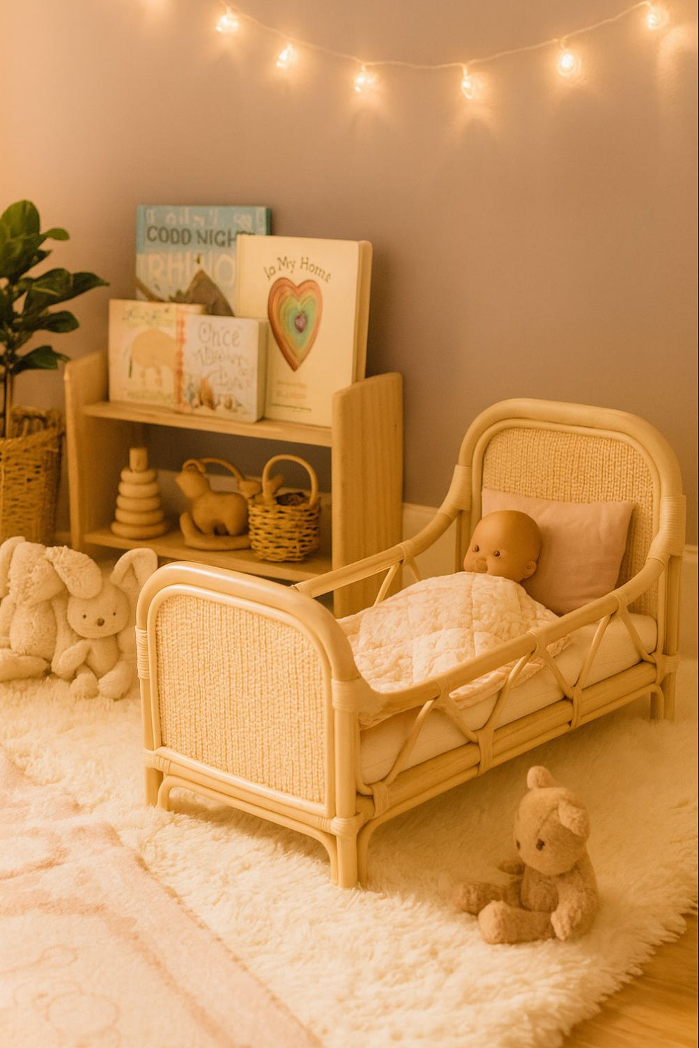 Rattan Doll Bed