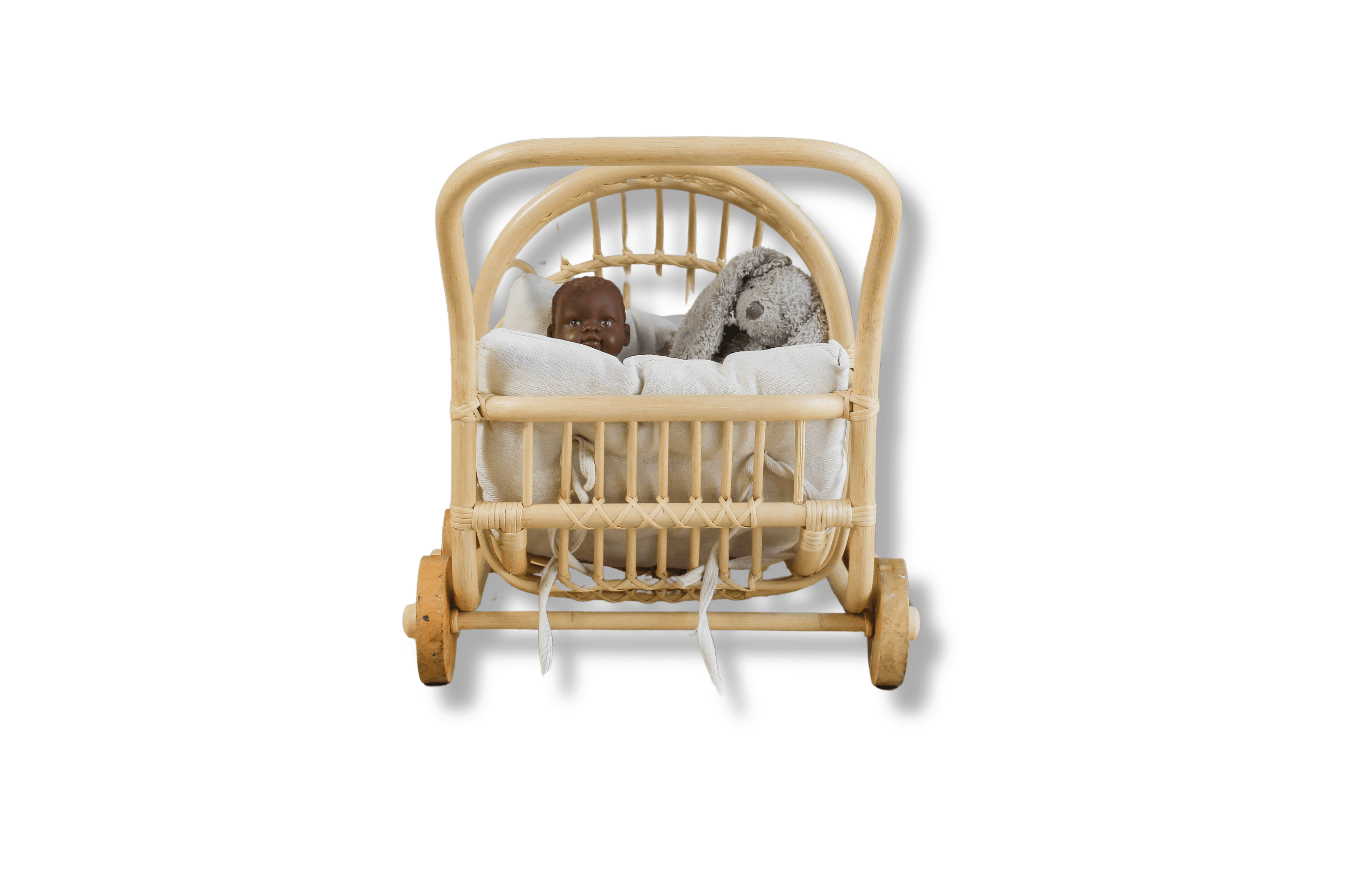 Handwoven Rattan Doll Stroller
