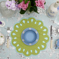 DROPLET GREEN ROUND FABRIC PLACEMAT (Set Of 4)