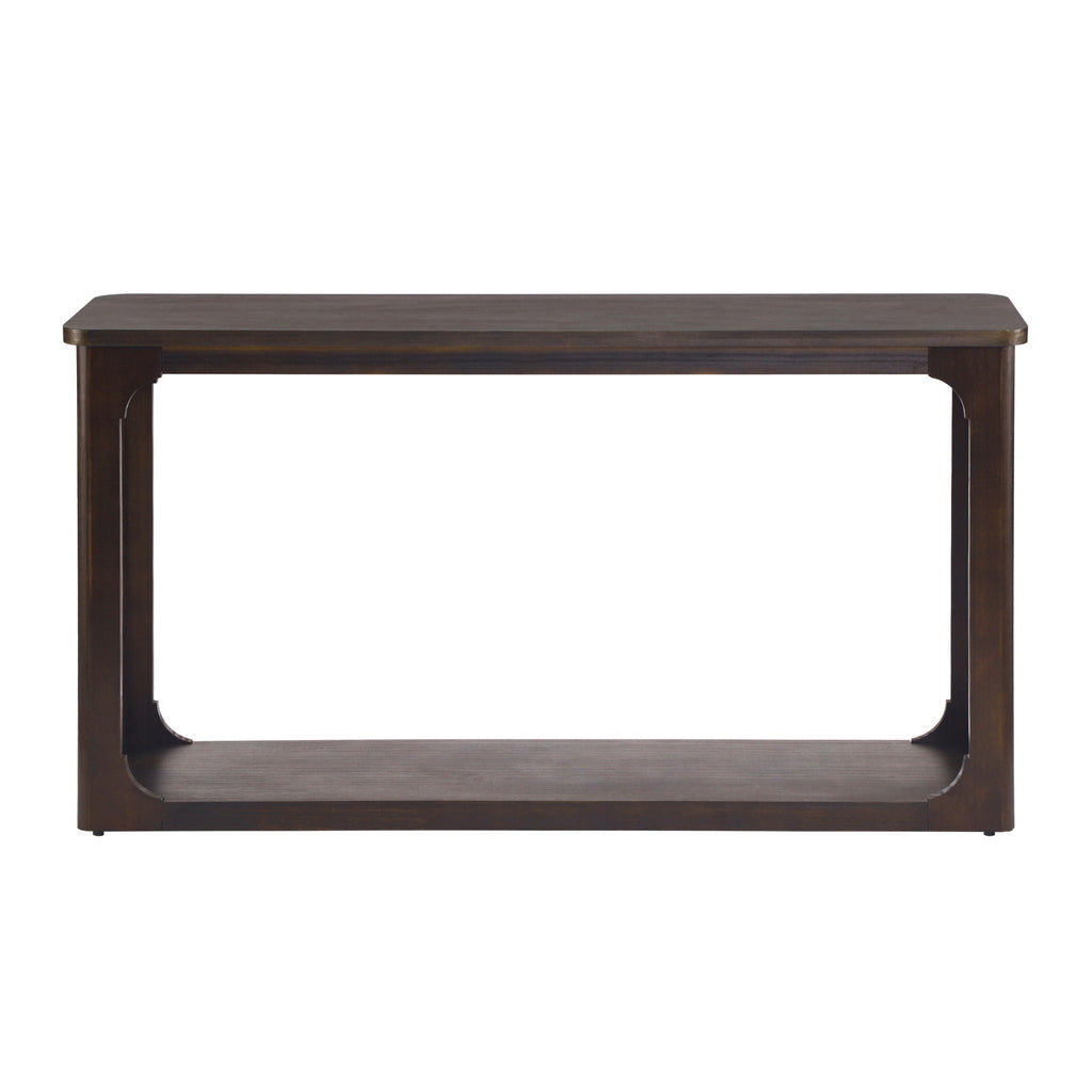 Espresso Console Table with Arched Cutouts