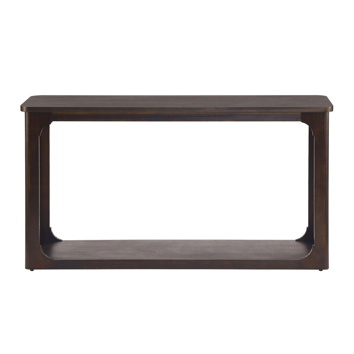Espresso Console Table with Arched Cutouts