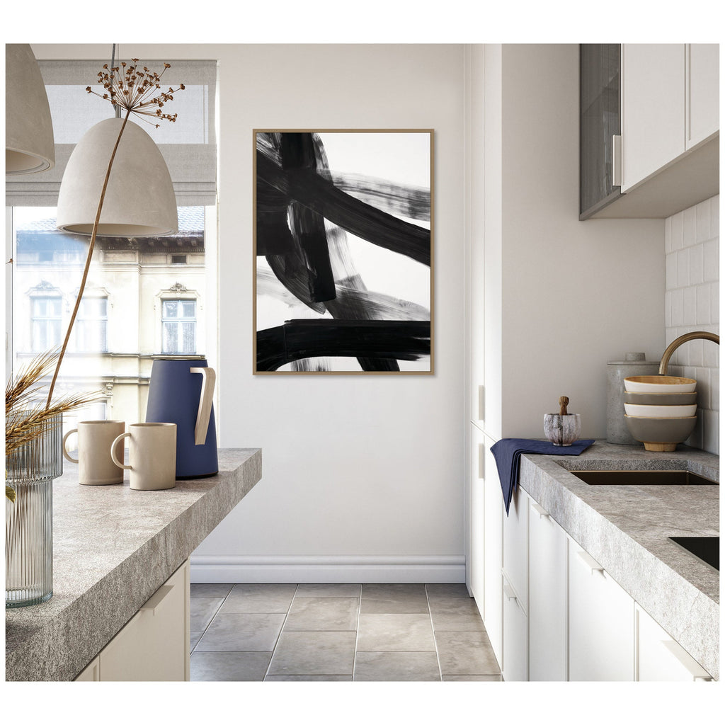 Black Mark No. 1 by Amy Lighthall Framed Canvas Wall Art Print