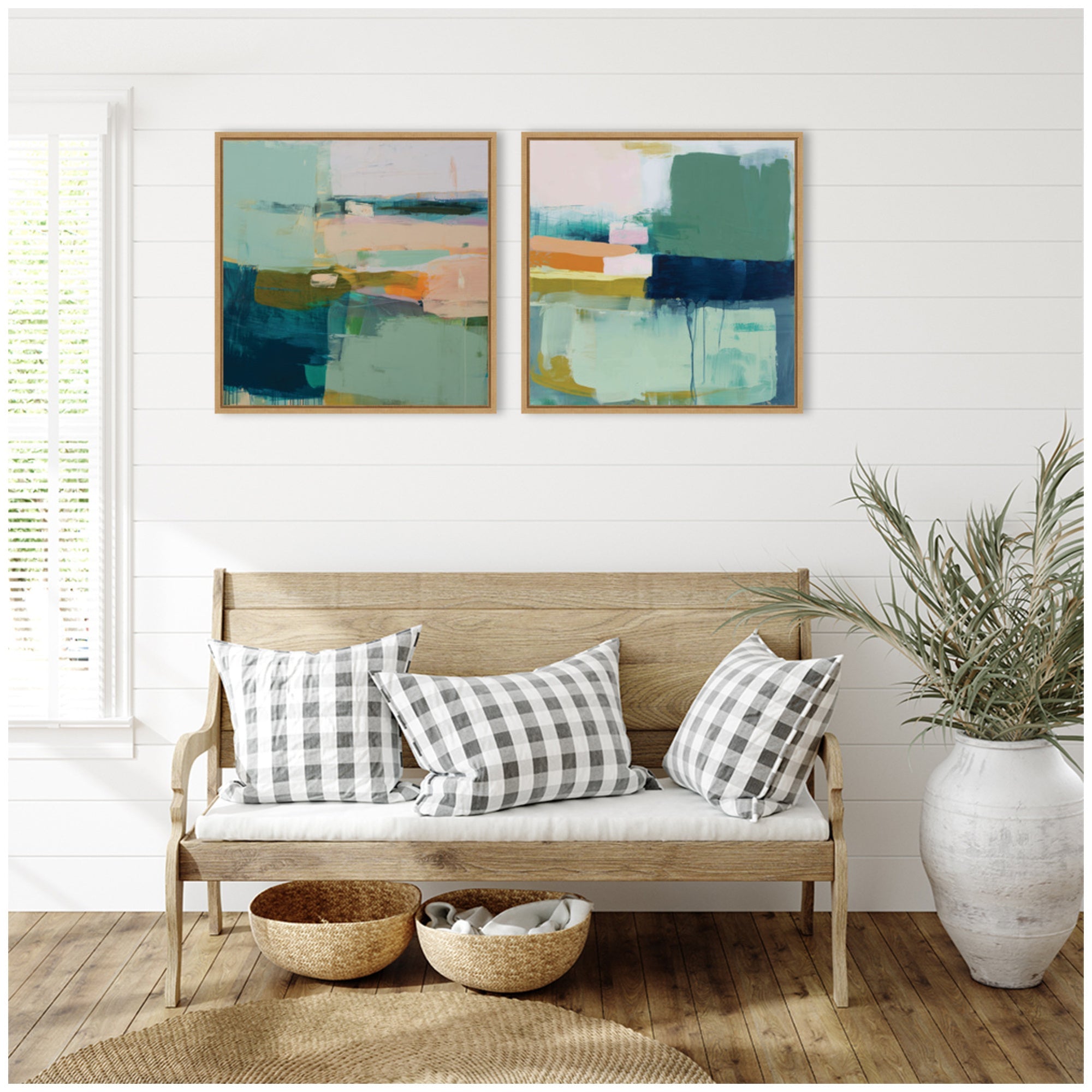 Color Block No. 1 & No. 2 2 Piece Framed Canvas Wall Art Set by Amy Lighthall