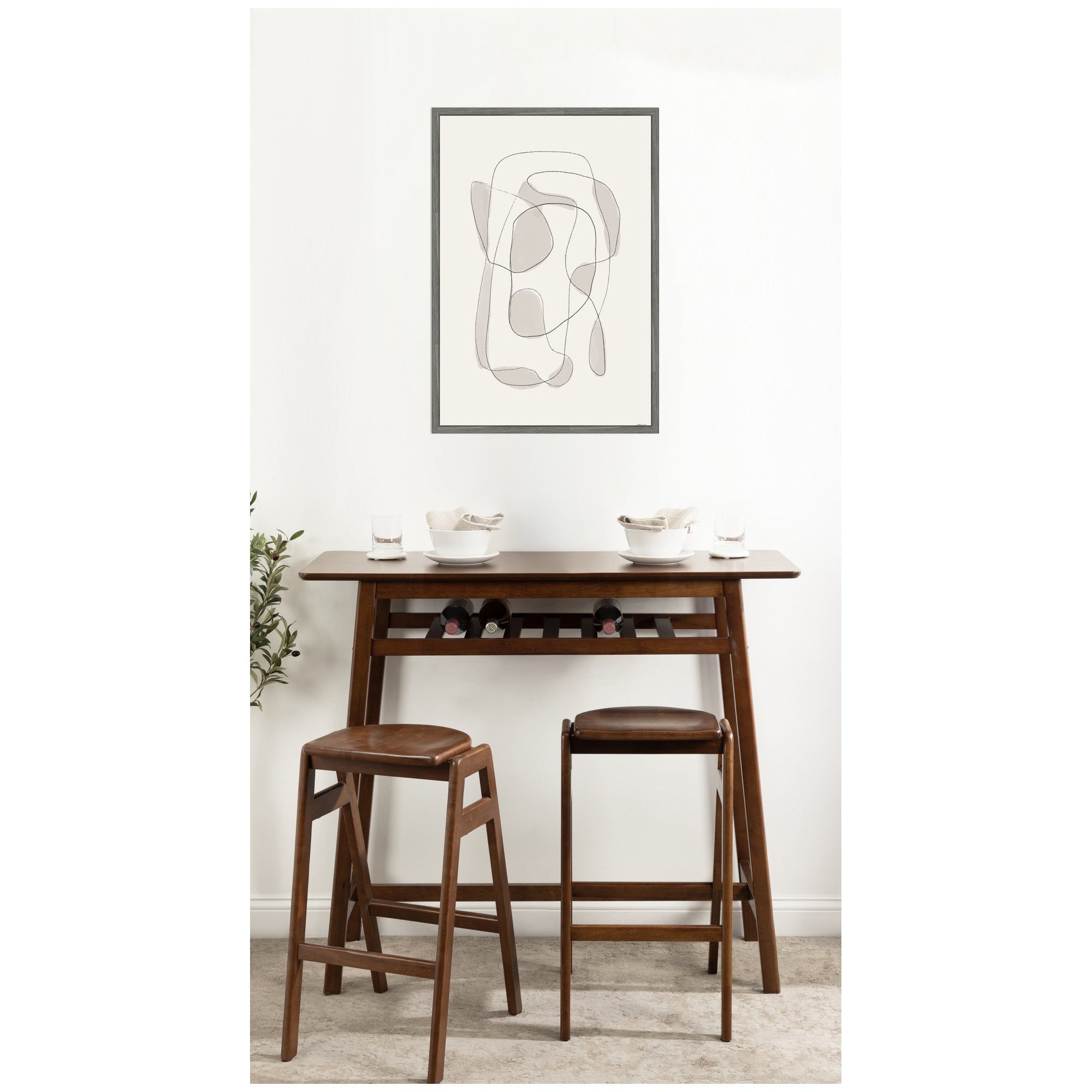 Minimalist Lines by Gabrielly Guedes Framed Canvas Wall Art Print